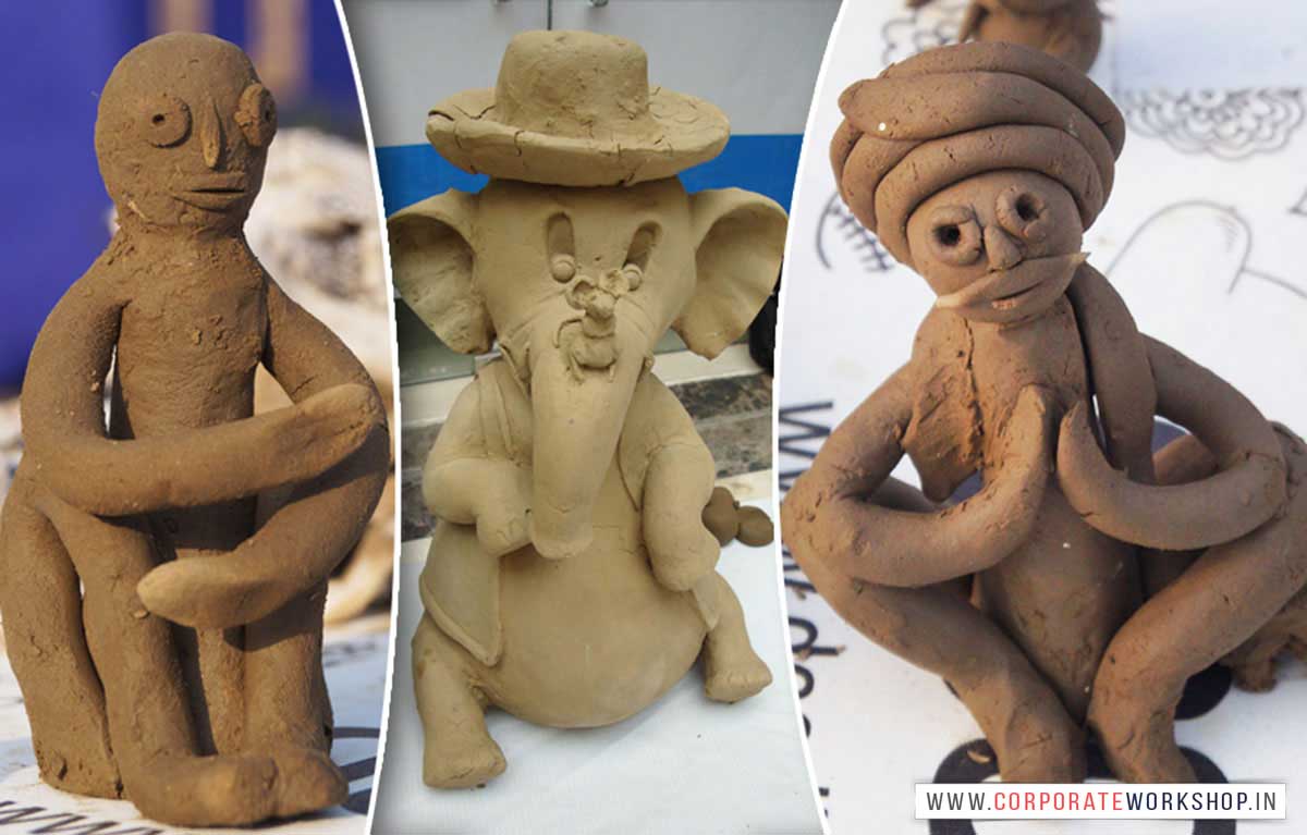 Clay Modeling Workshop for Corporate Employees and Children, Art & Craft Activities for Kids in Delhi, Gurgaon, Gurugram, Noida, Chandigarh, Mumbai, India