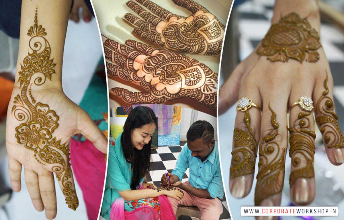 Mehandi Designing Workshop for Corporate Employees in Delhi, Gurgaon, Gurugram, Noida, Chandigarh, Mumbai, India